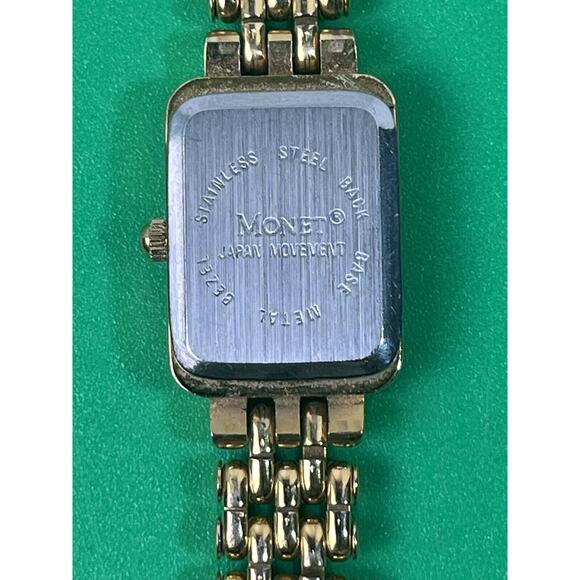 Monet Gold Tone Women’s Wrist Watch Japan Movement 6.5” Length - Picture 5 of 7